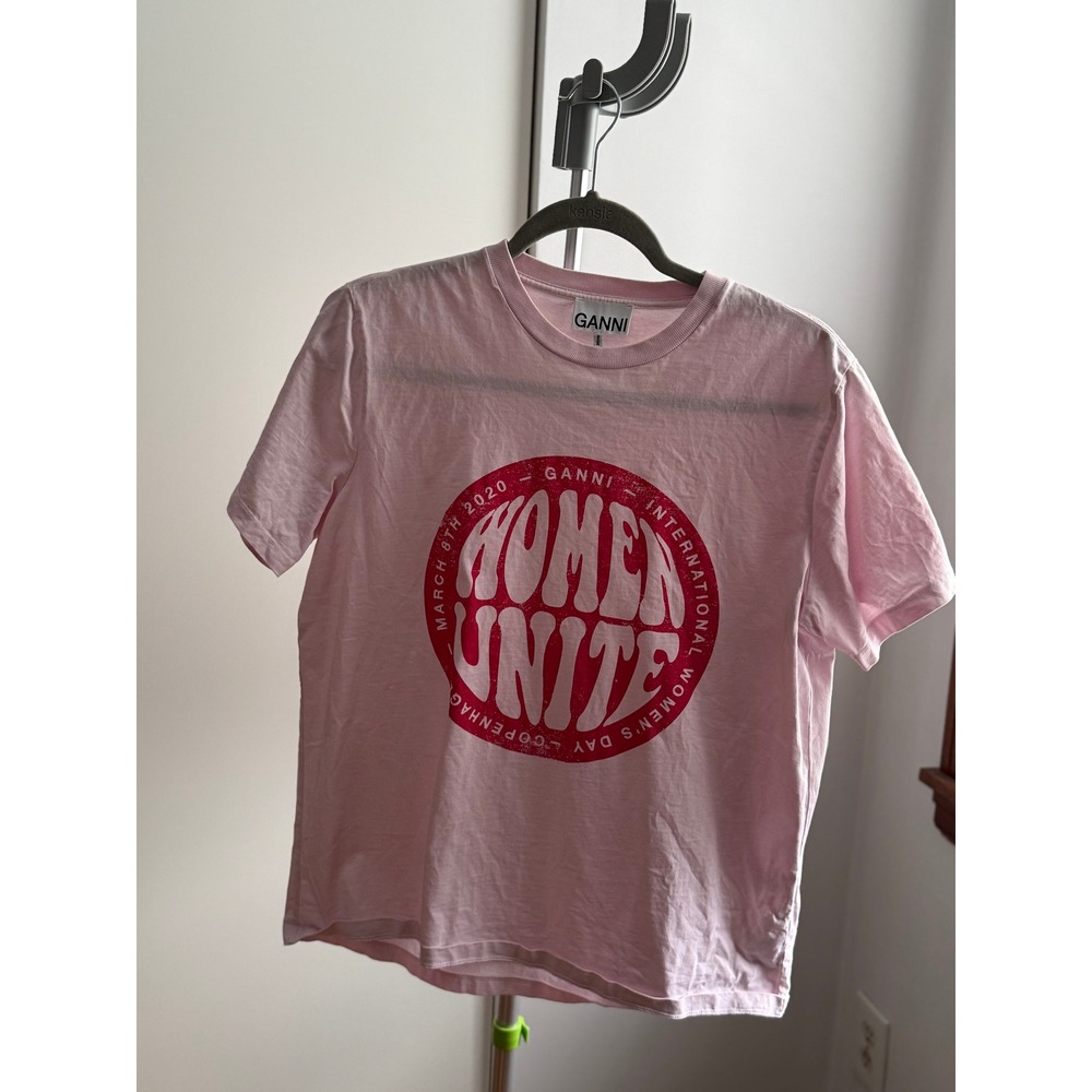 GANNI International Women's Day "Women Unite" Print T-Shirt / Size Small‎